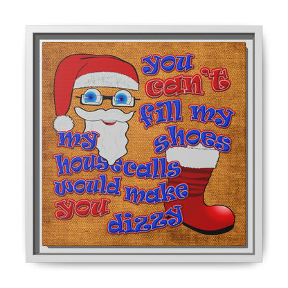 santa's shoes - framed canvas art (brown papyrus)