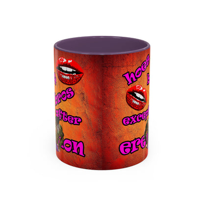 hoes b4 bros - Accent Mug (burnt orange)