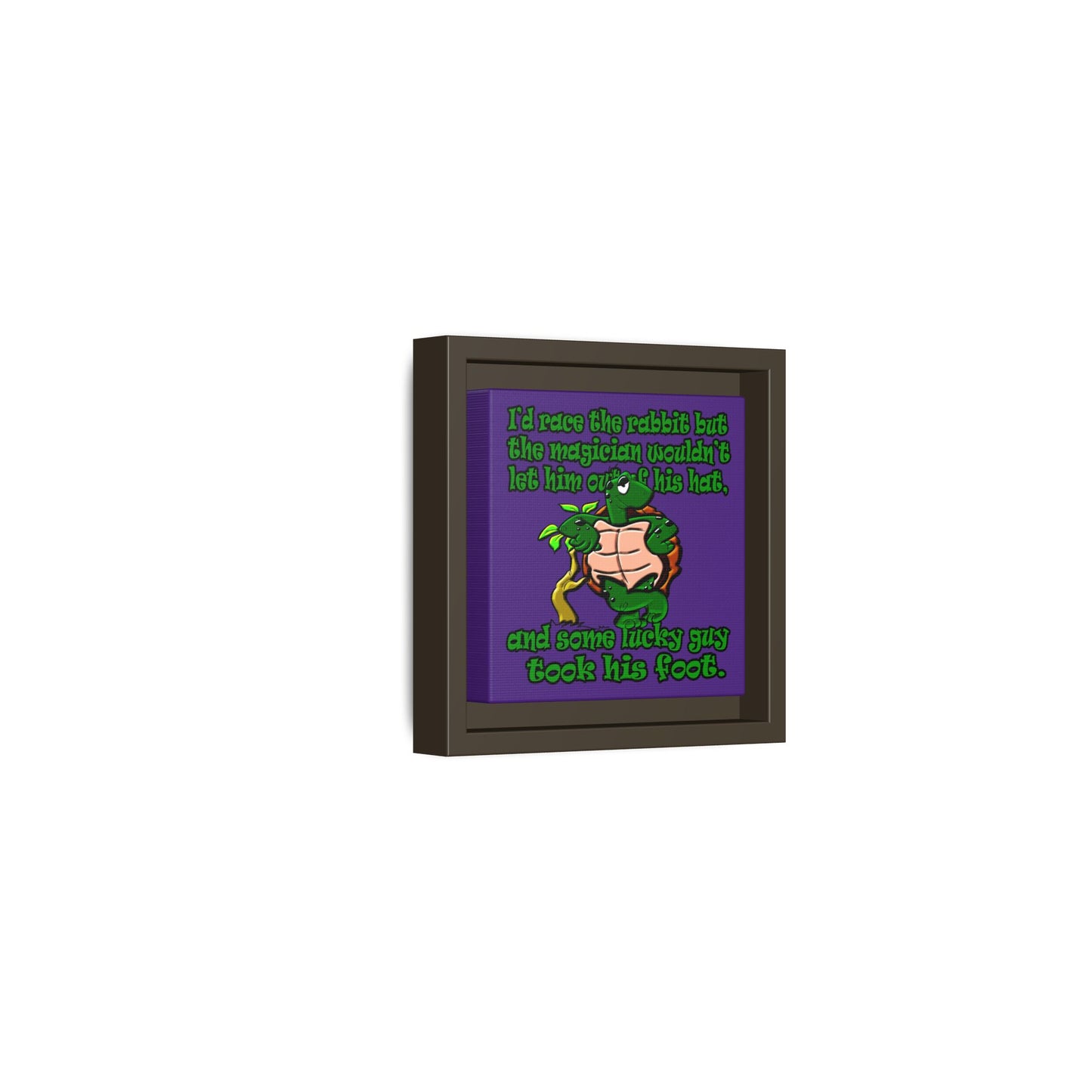 turtle race - framed canvas art (purple)