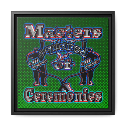 em cee squared - framed canvas art (logo green)