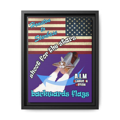 shoot for the stars - framed canvas art (purple)