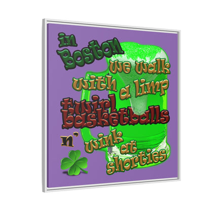 celtics logo - framed canvas art (light purple)