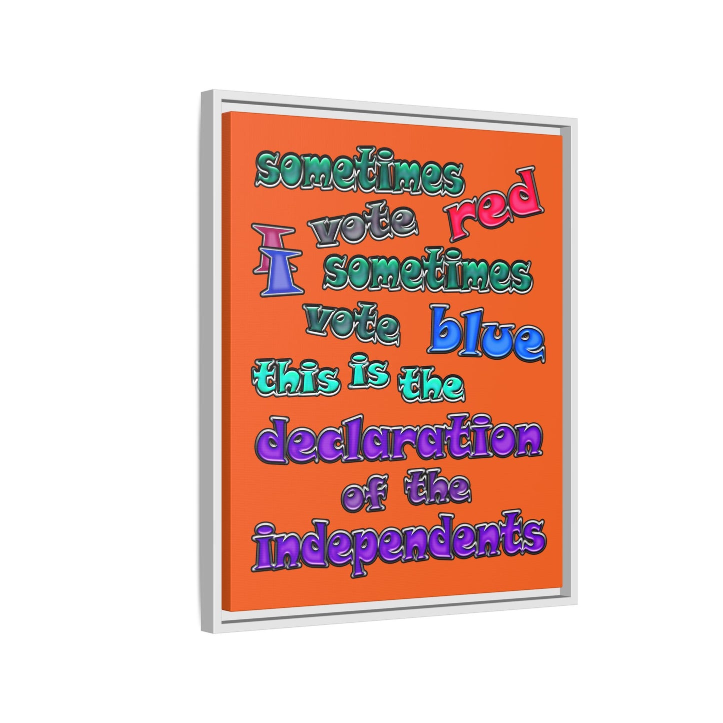 declaration of the independents - framed canvas art (orange)