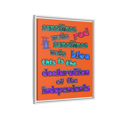 declaration of the independents - framed canvas art (orange)