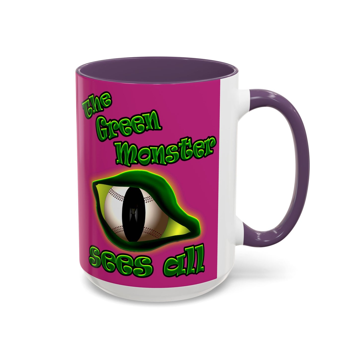 green monster - Accent Mug (pink)
