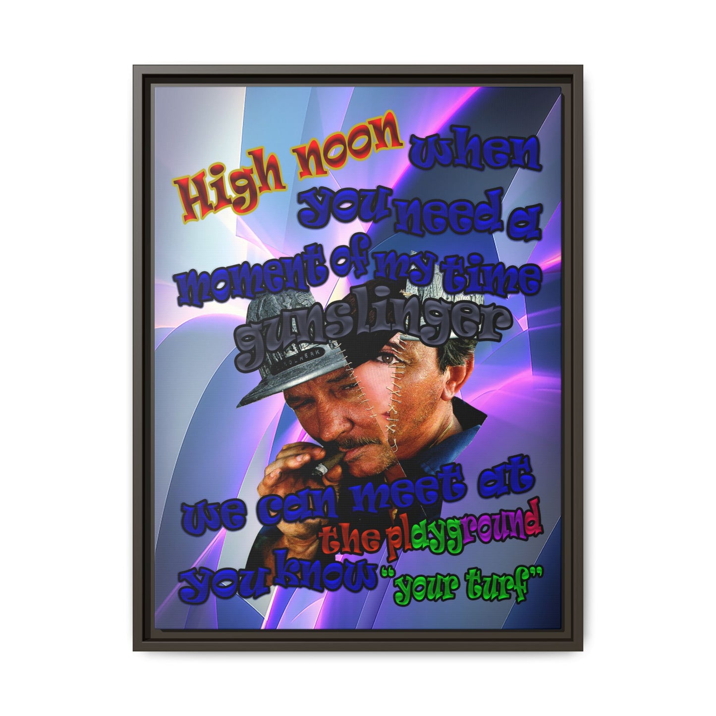 high noon - framed canvas art (grey-pink wave)