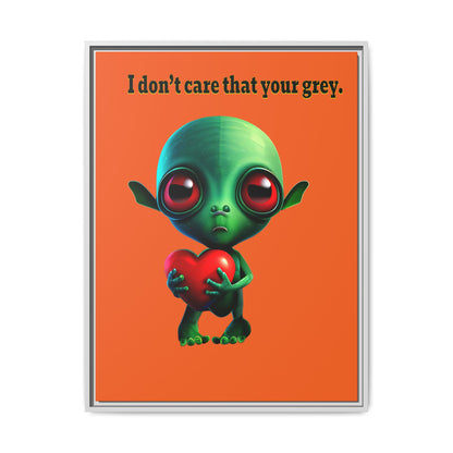 I don't care that your grey - framed canvas art (orange)