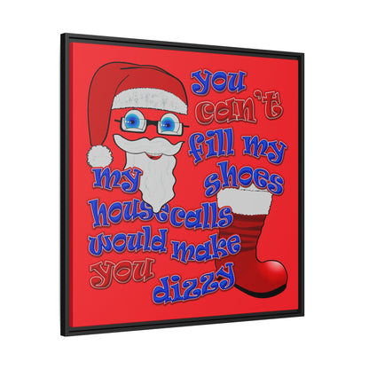 santa's shoes - framed canvas art (red)