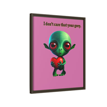 I don't care that your grey - framed canvas art (light pink)