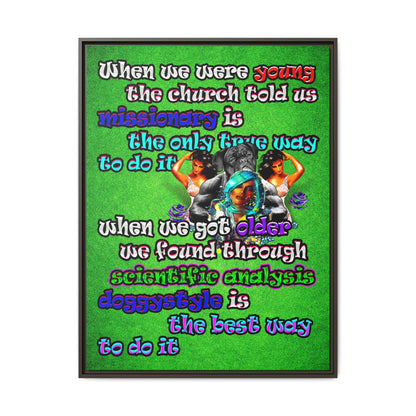 doggystyle - framed canvas art (green turf)