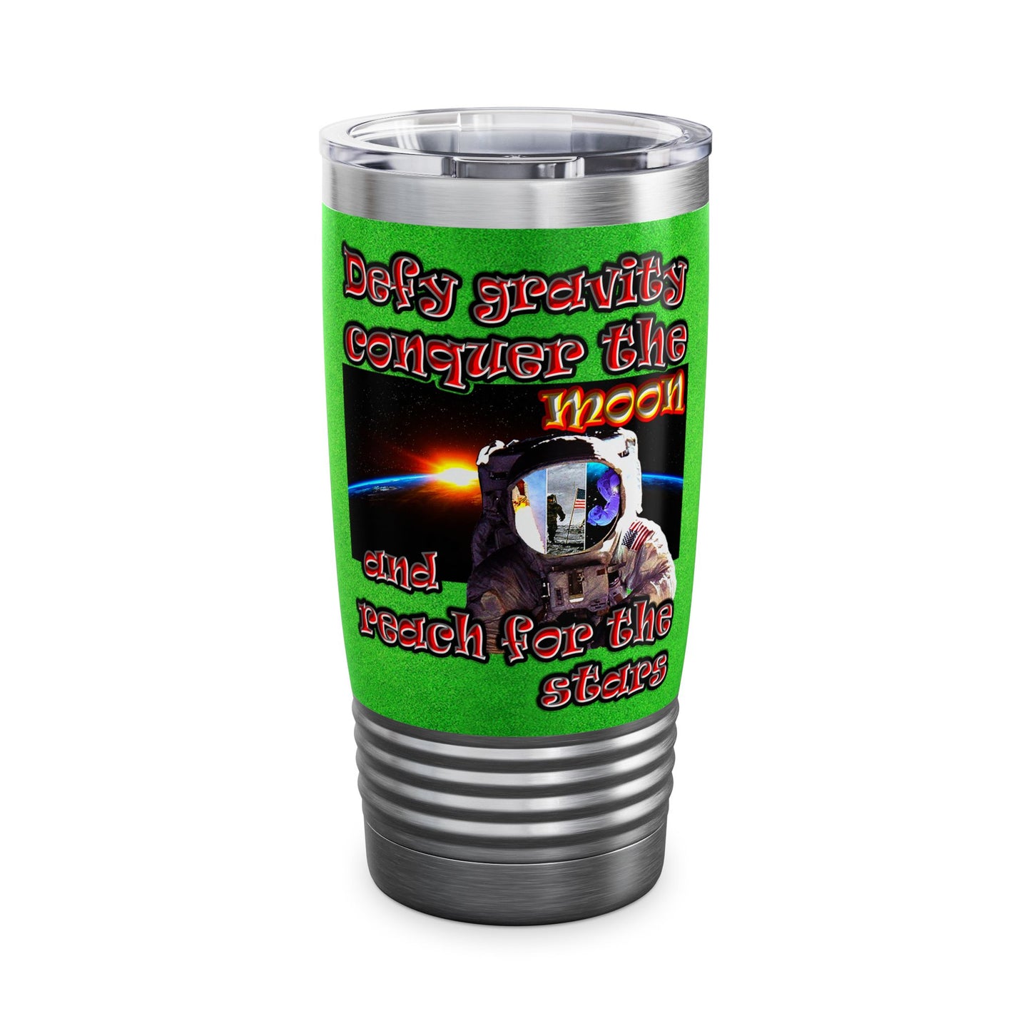 defy conquer reach - Ringneck Tumbler, 20oz (green turf)