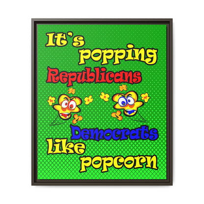 popping like popcorn - framed canvas art (logo green)