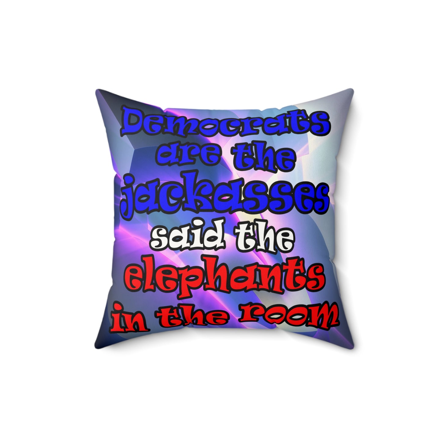 donkeys and elephants - Faux Suede Square Pillow - (grey-pink wave)