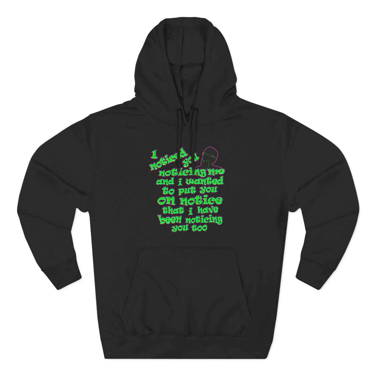 noticed you noticing - Three-Panel Fleece Hoodie