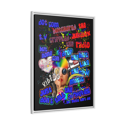 drop the beat - framed canvas art (black)