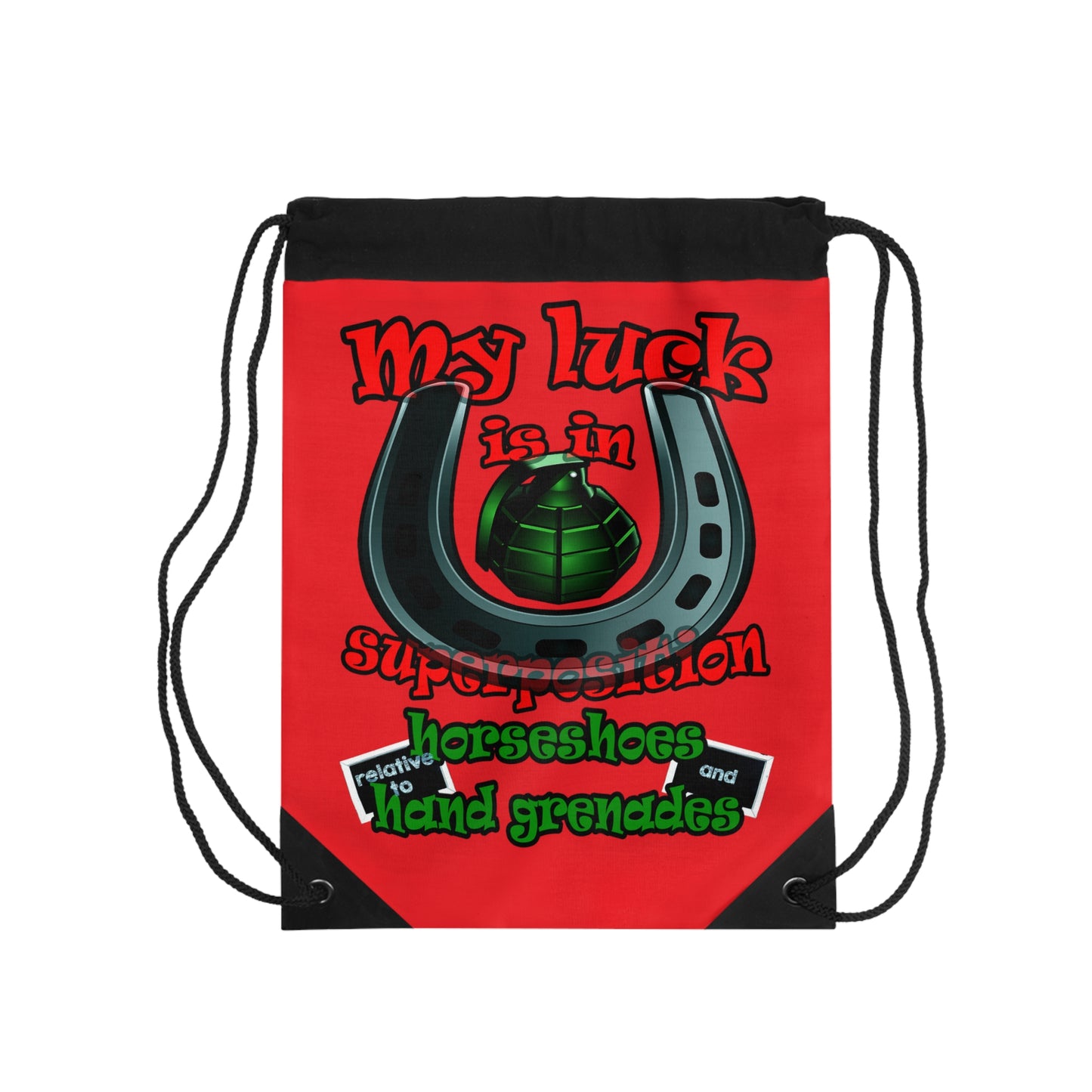 my luck - Drawstring Bag (red)