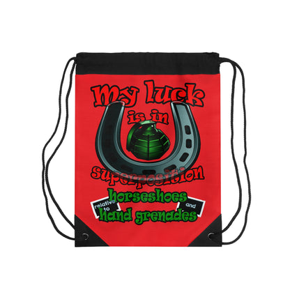 my luck - Drawstring Bag (red)