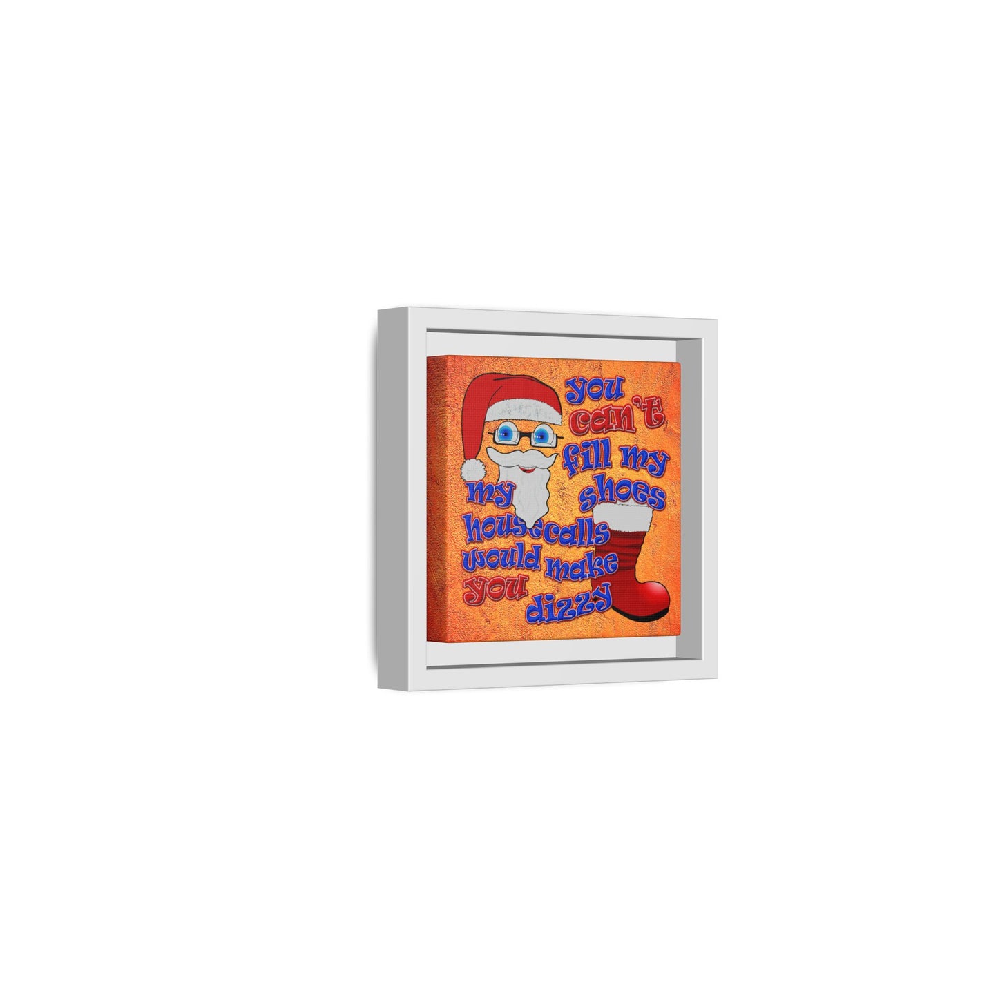 santa's shoes - framed canvas art (burnt orange)
