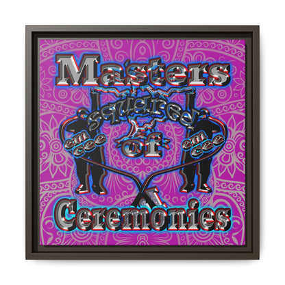 em cee squared - framed canvas art (pink swirl)