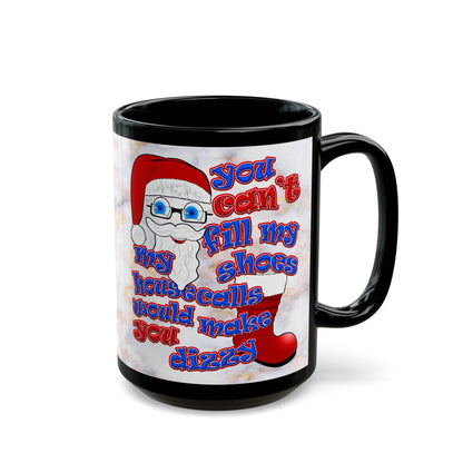 santa's shoes - Black Mug (white marble)