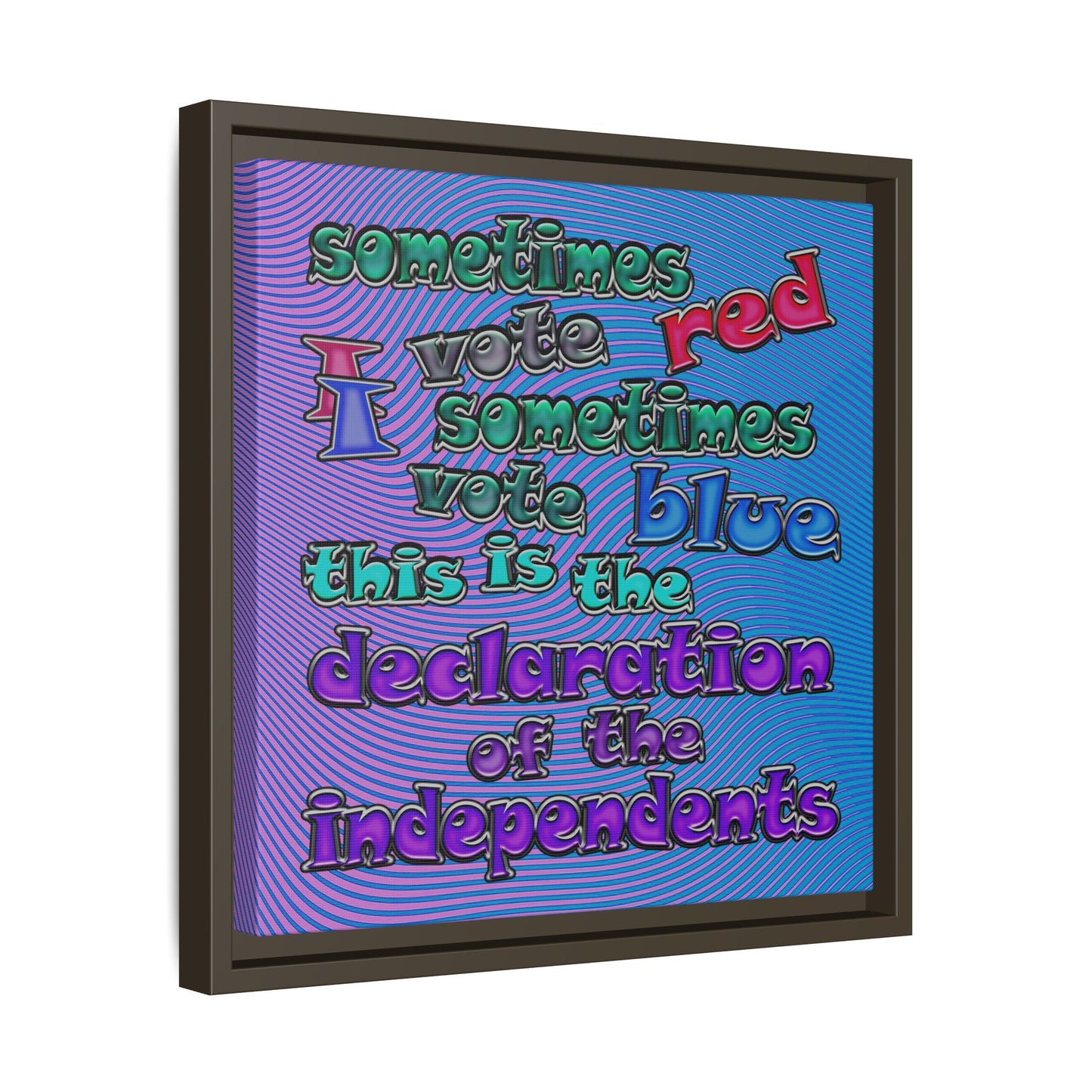 declaration of the independents - framed canvas art (light blue-purple wave)