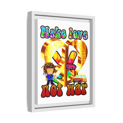 love peace - framed canvas art (white)