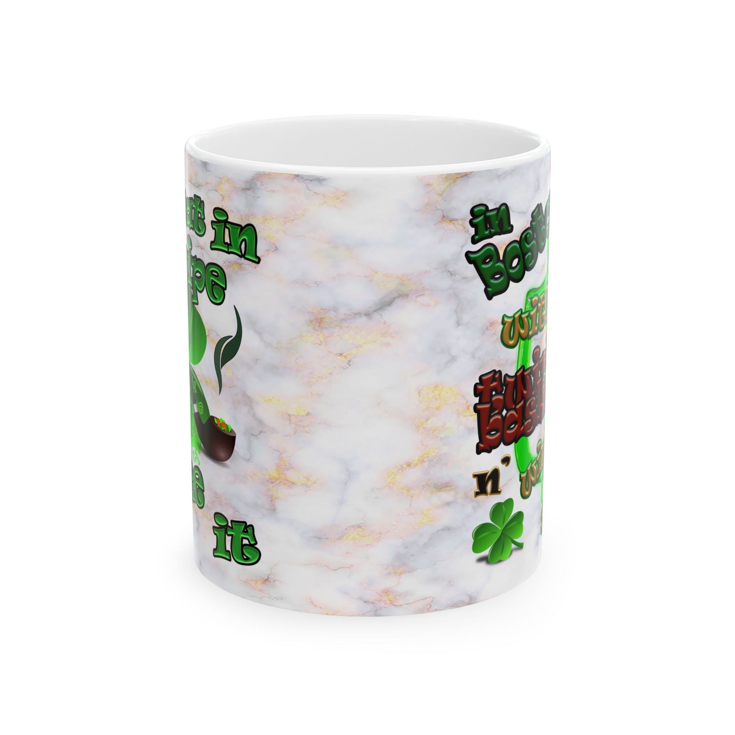celtics logo - White Mug (white marble)