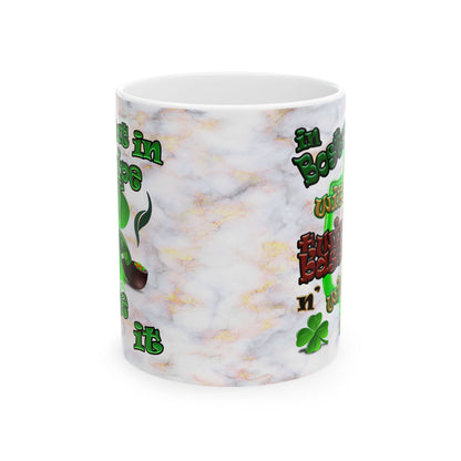 celtics logo - White Mug (white marble)