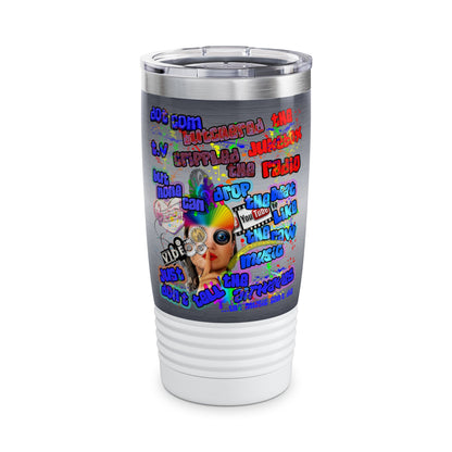 drop the beat - Ringneck Tumbler, 20oz  (brushed nickel)