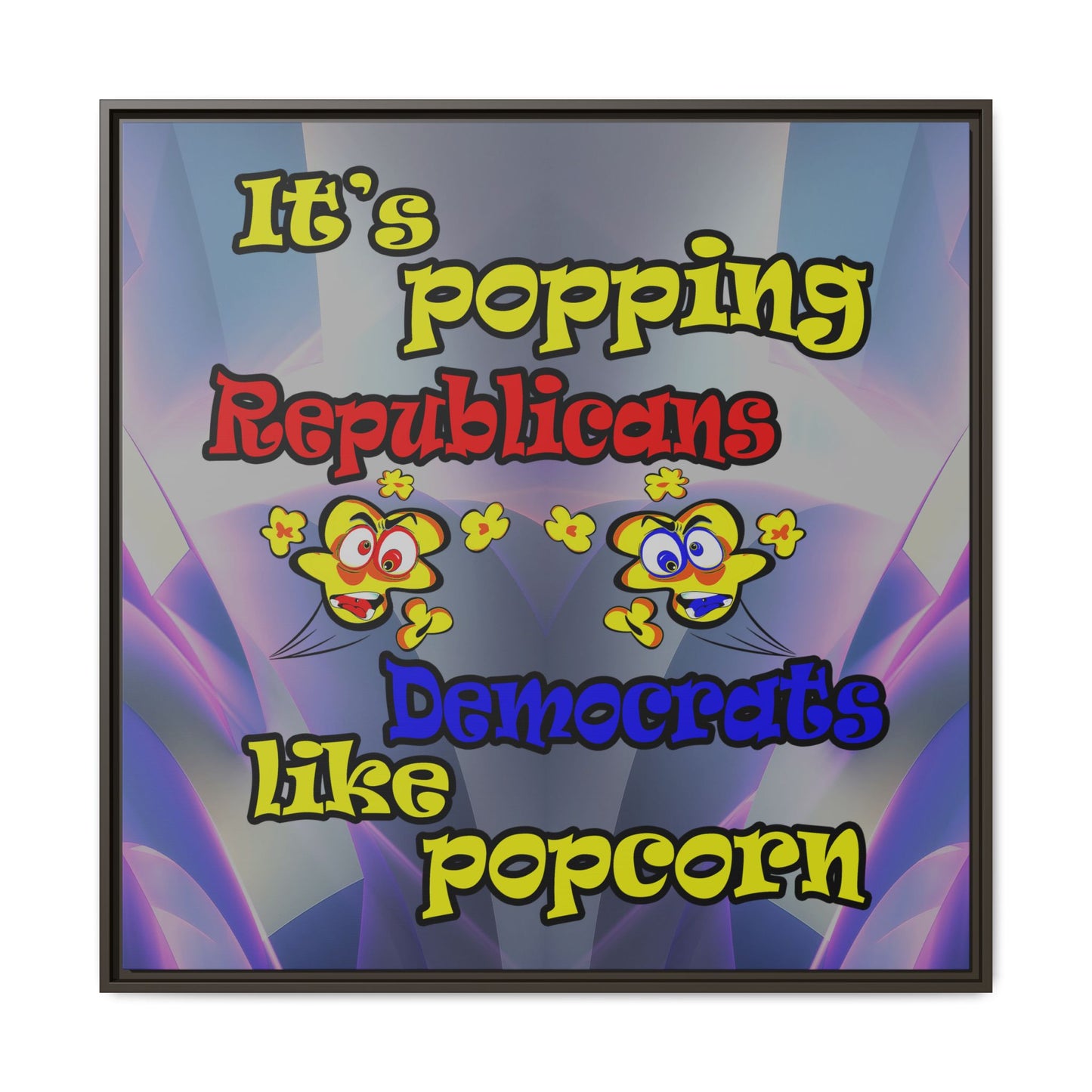popping like popcorn - framed canvas art (grey-pink wave)