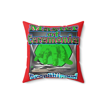 logo - Spun Polyester Square Pillow - (red)