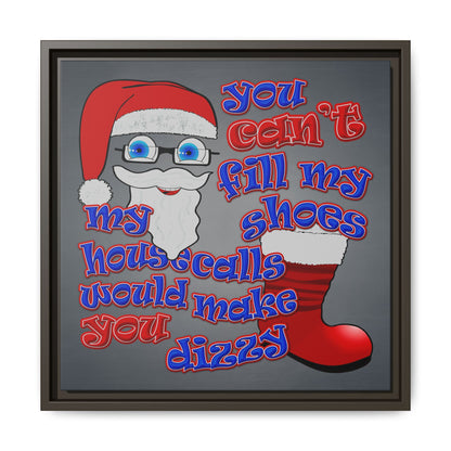 santa's shoes - framed canvas art (grey-light grey)
