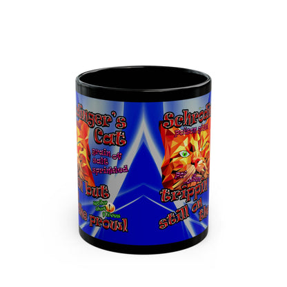 schrodinger's cat - Black Mug (blue-white wave)