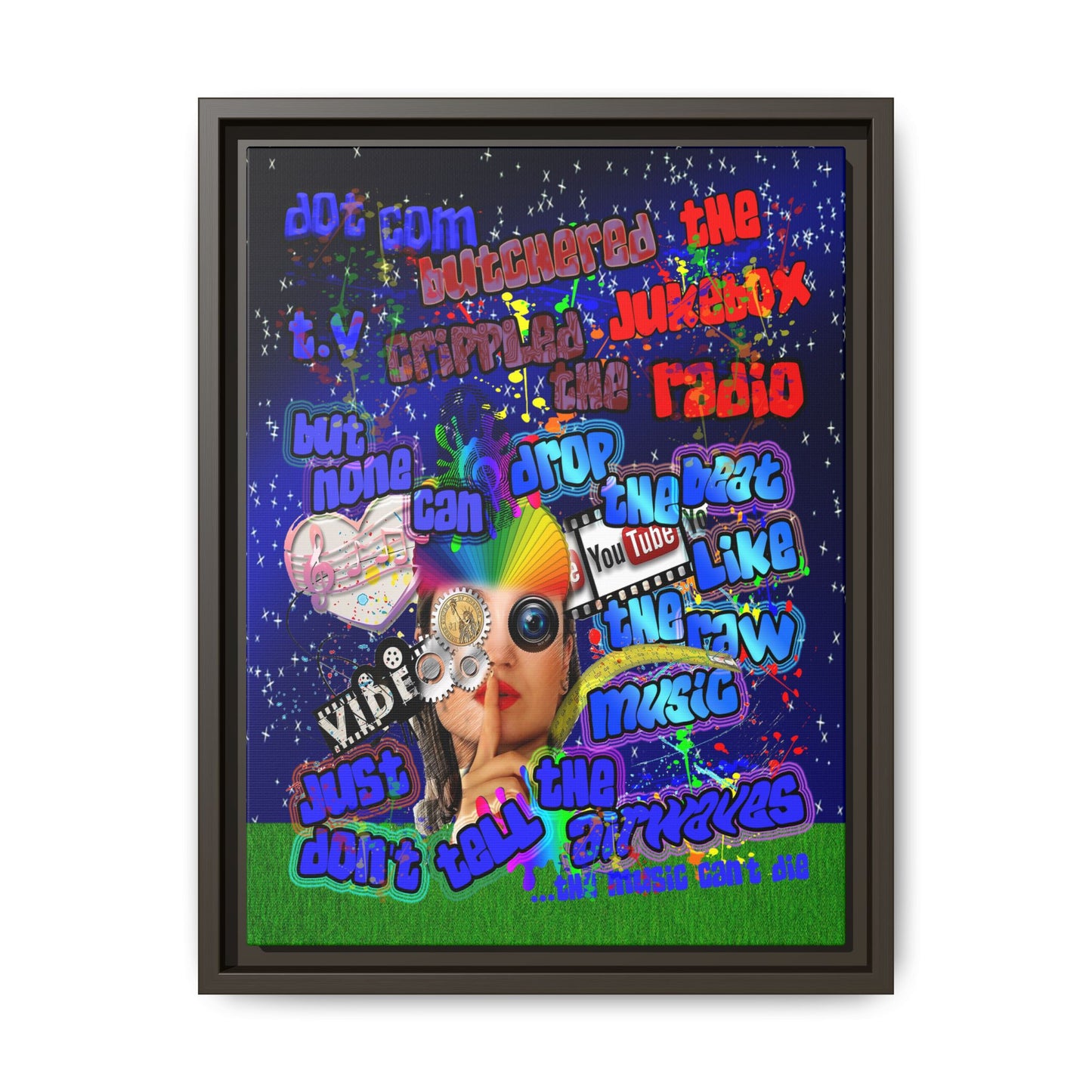 drop the beat - framed canvas art ('snoops' background)