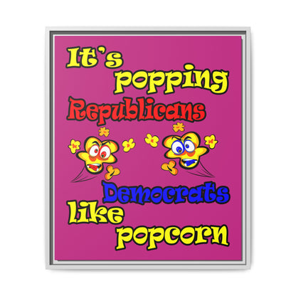 popping like popcorn - framed canvas art (pink)