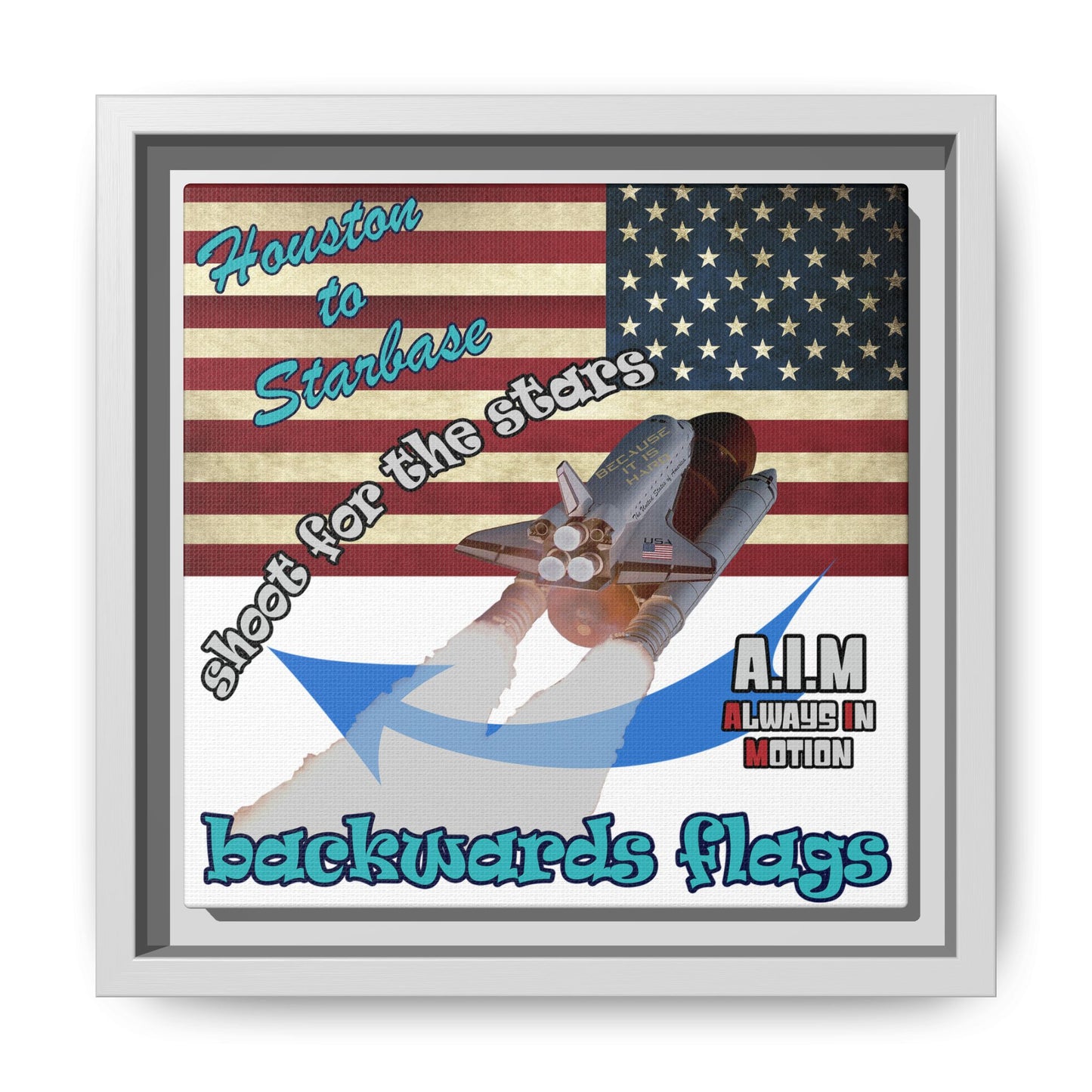 shoot for the stars - framed canvas art (white)
