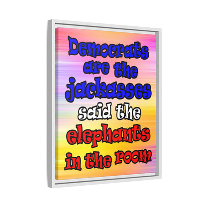 donkeys and elephants - framed canvas art (color blur)