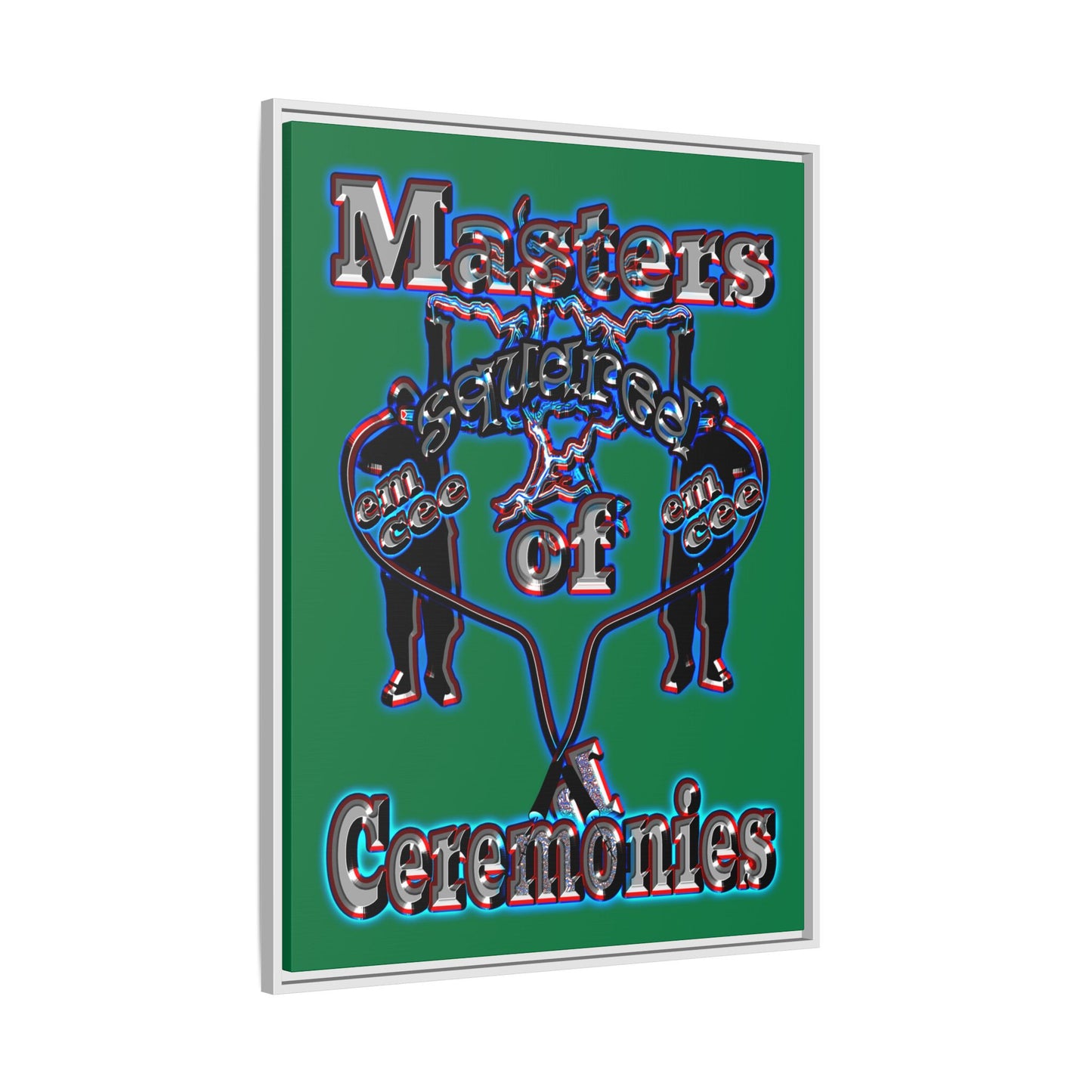 em cee squared - framed canvas art (dark green)