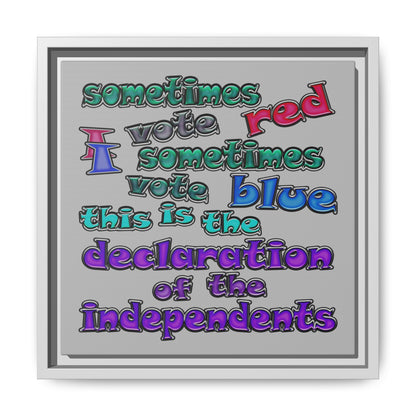 declaration of the independents - framed canvas art (light grey)