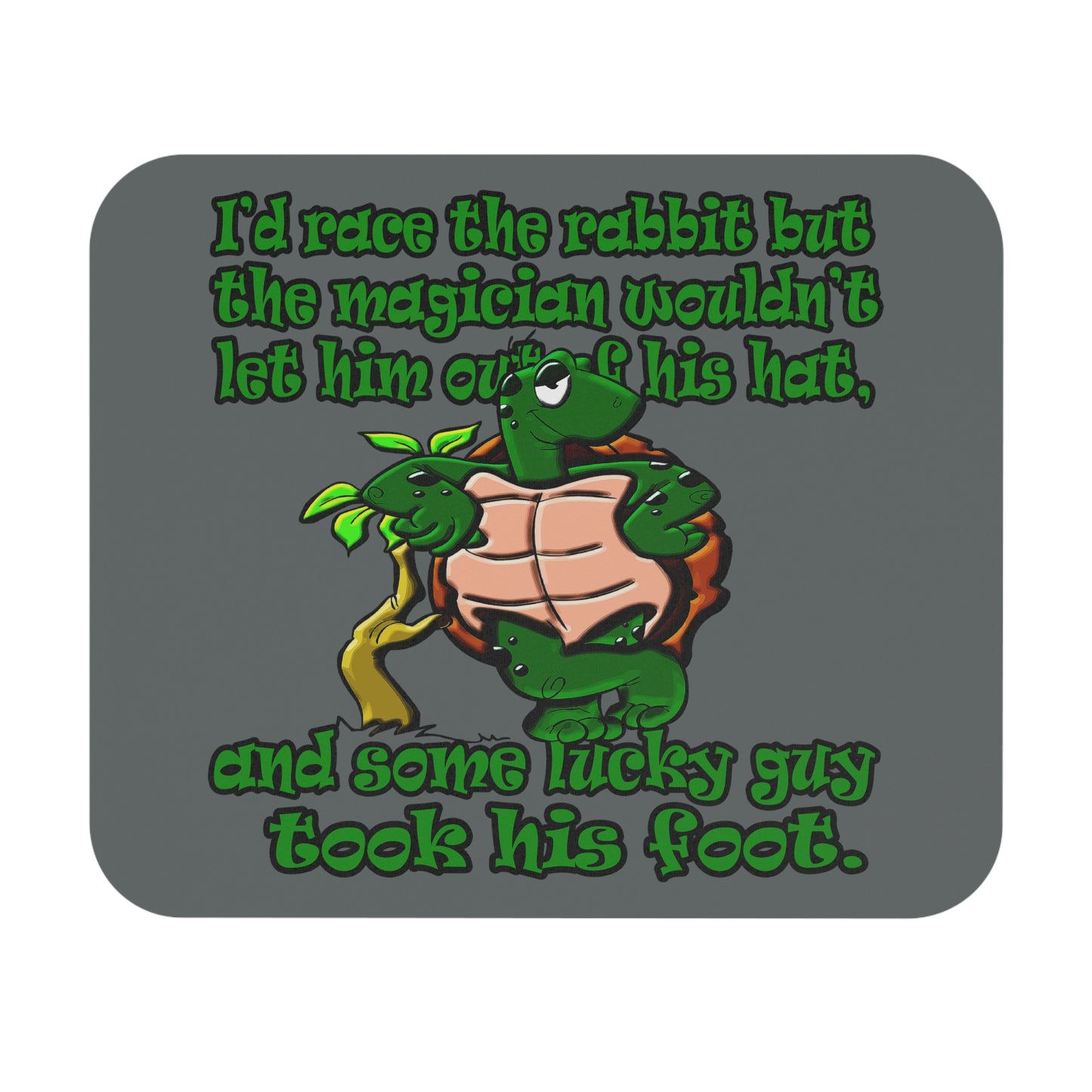 turtle race - Mouse Pad (Rectangle) (dark grey)
