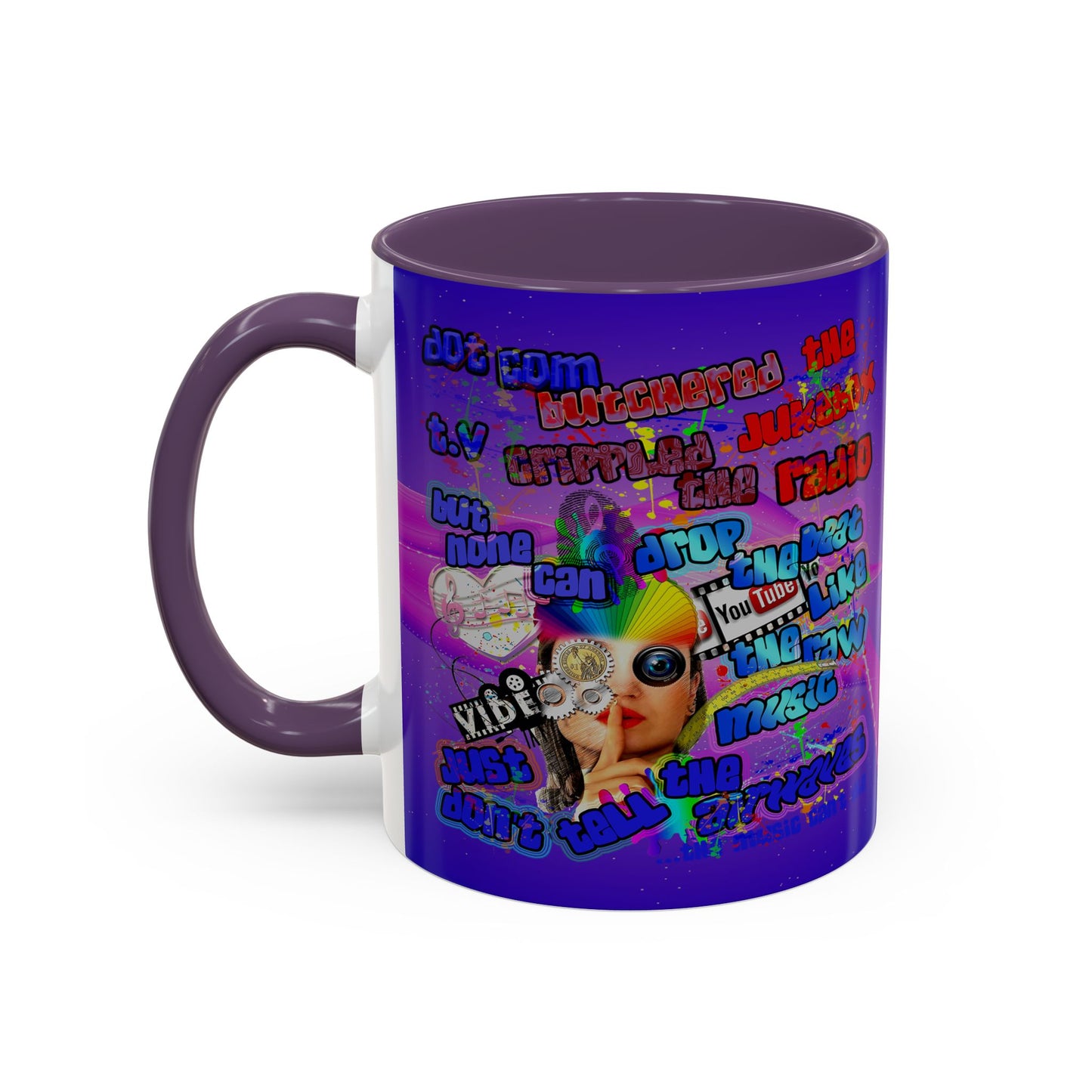 drop the beat - Accent Mug (purple-pink wave)