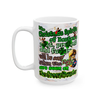christmas spirits of boston - White Mug (white marble)