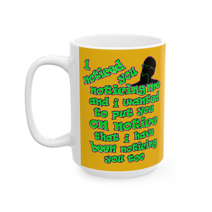 noticed you noticing - White Mug (yellow)