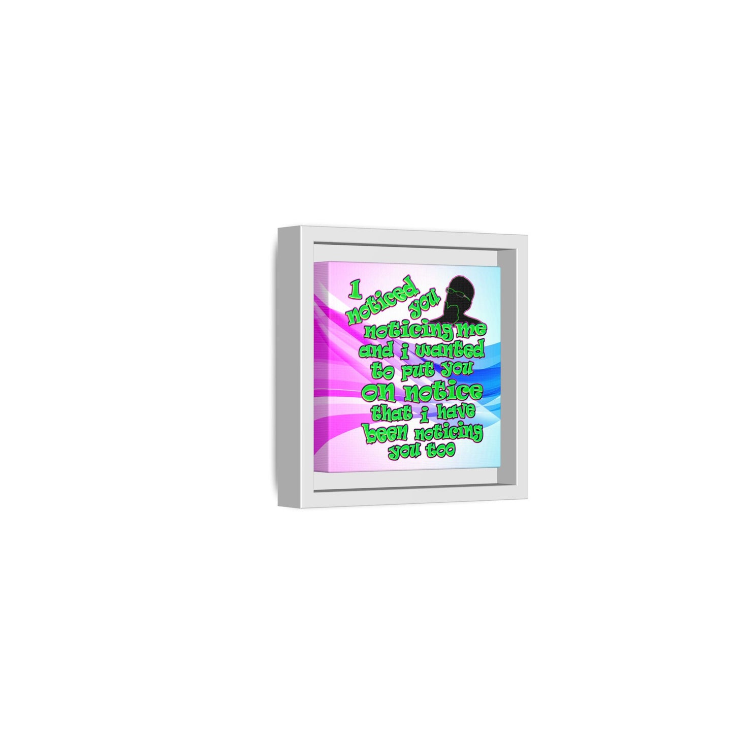 noticed you noticing - framed canvas art (light blue-pink wave)