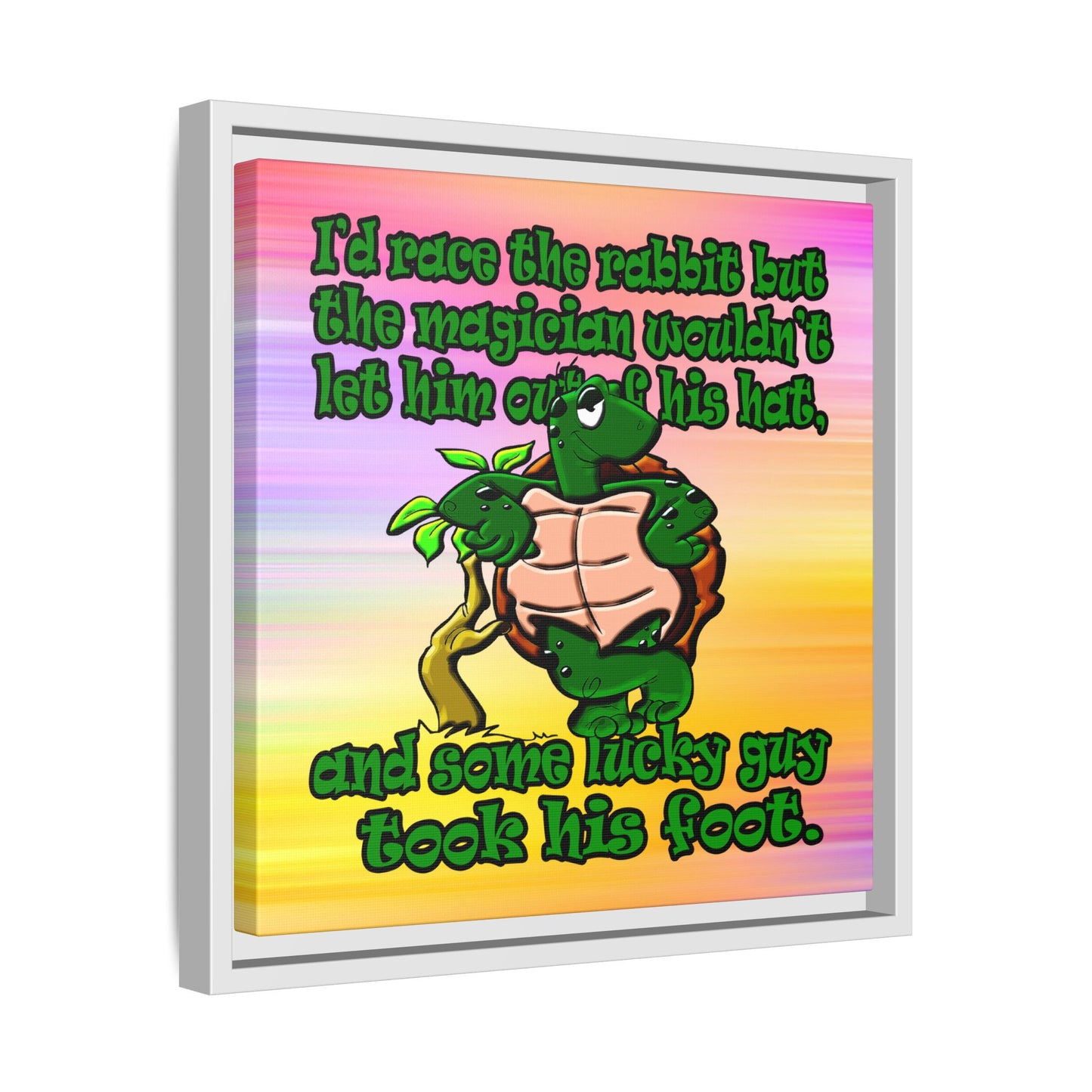 turtle race - framed canvas art (color blur)