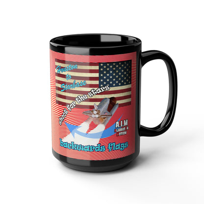 shoot for the stars - Black Mug (yellow-orange wave)