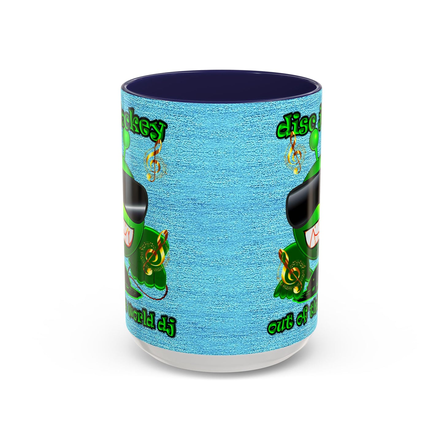 disc jockey - Accent Mug (faded dark blue)