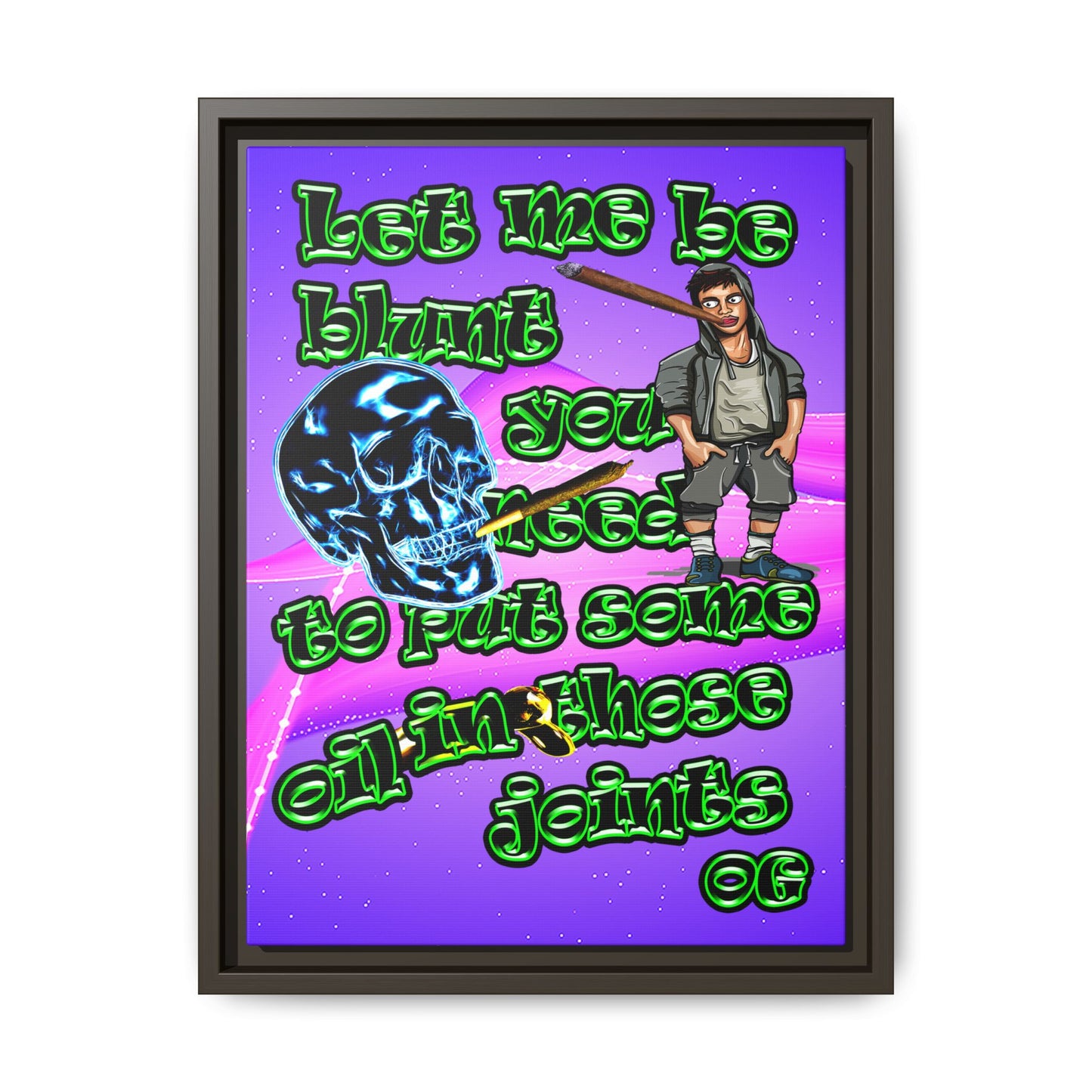 og - framed canvas art (purple-pink wave)