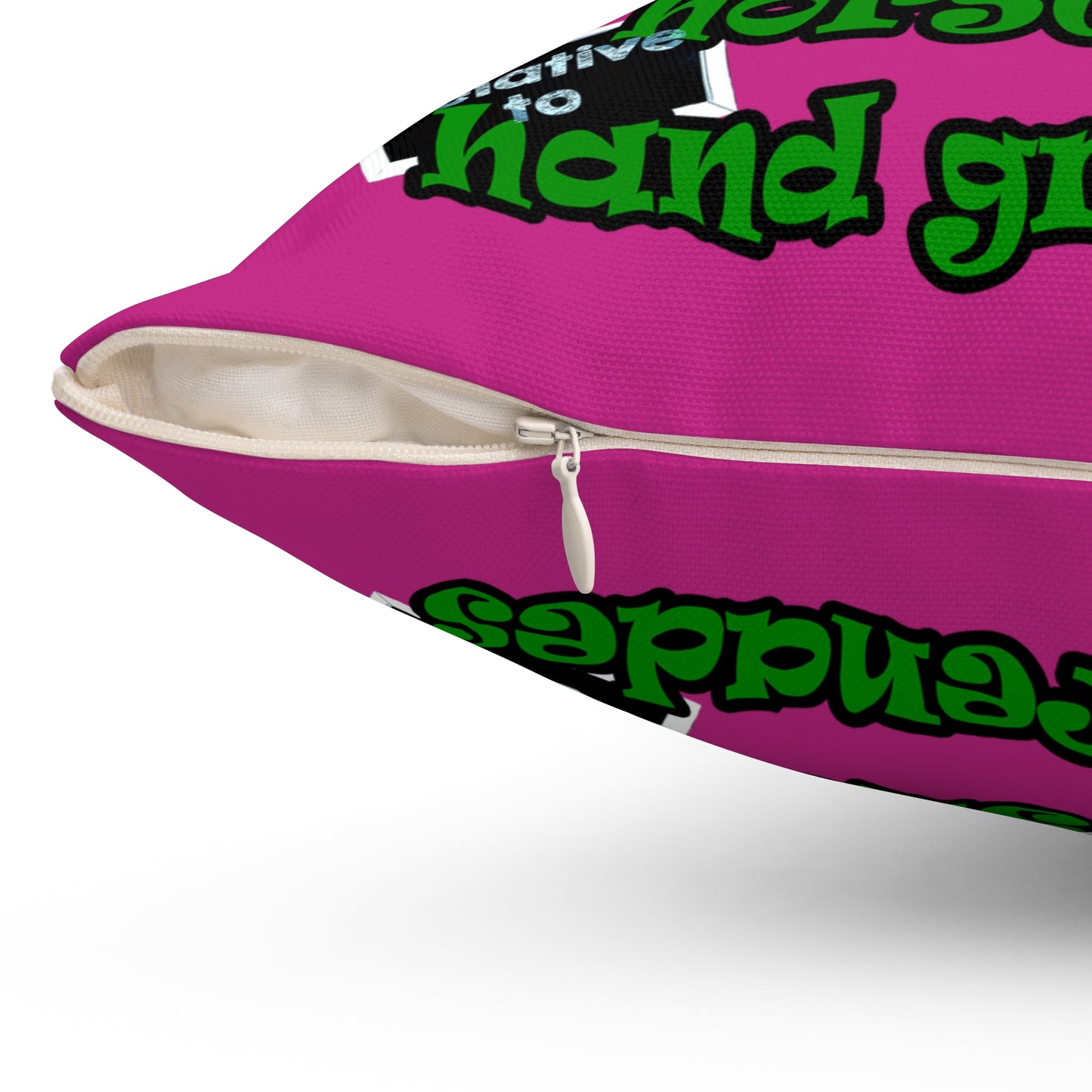 my luck - Spun Polyester Square Pillow - (pink)
