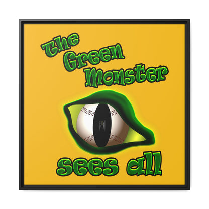 green monster - framed canvas art (yellow)